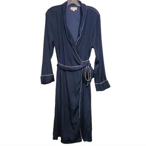 Love by Gap | Women's Military Blue Long Sleeve Belted Robe (Size XS/Small)